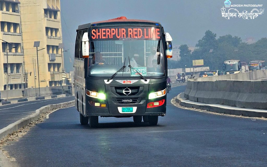 ঢাকা টু শেরপুর নন এসি বাস শেরপুর রেড লাইন